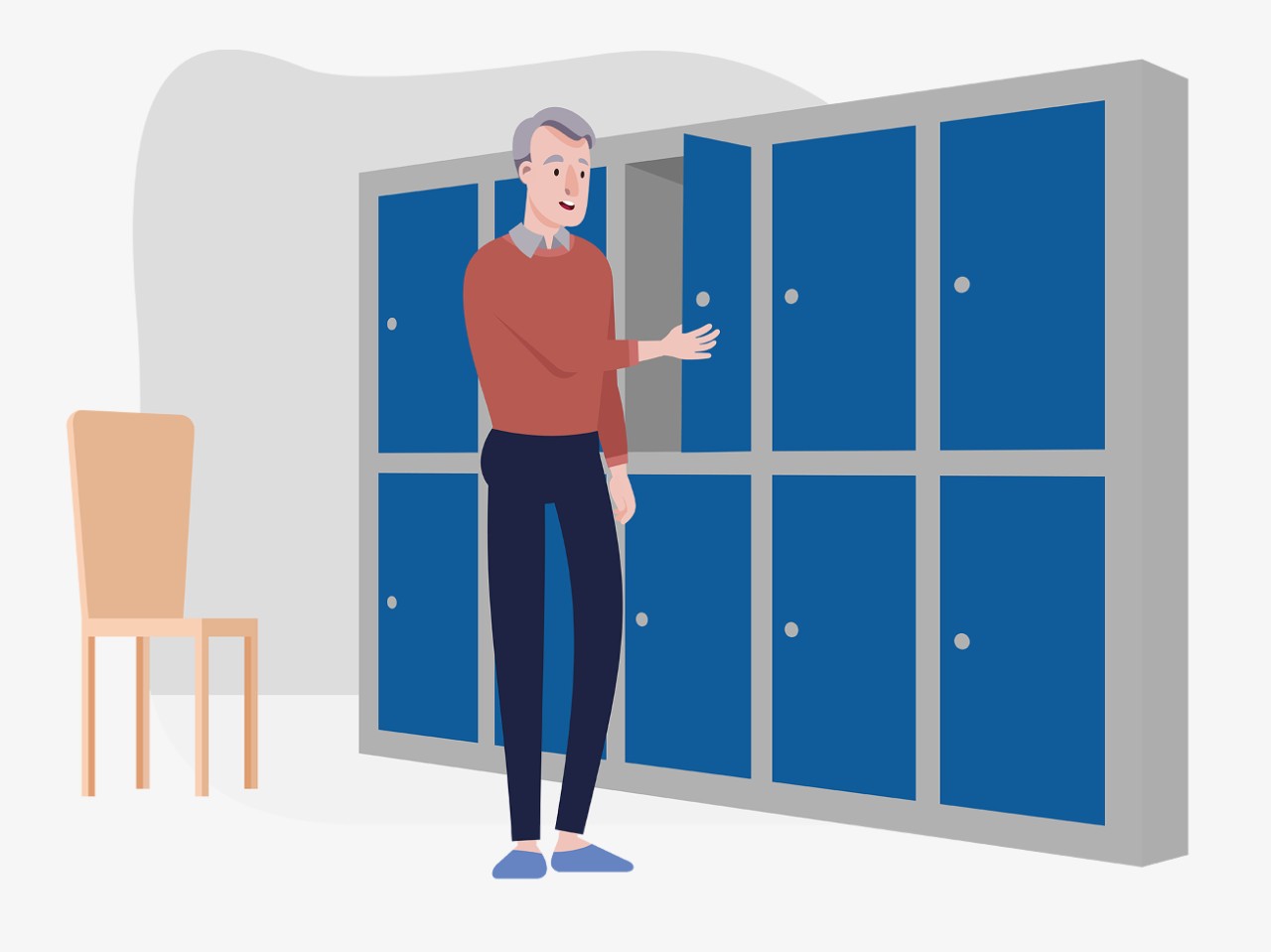 Můžete odejít do šatny.