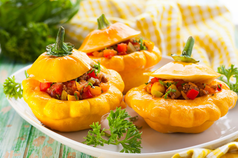 Stuffed pattypan squash