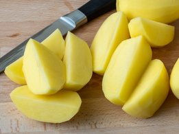 Dice and soak your potatoes and vegetables before cooking.